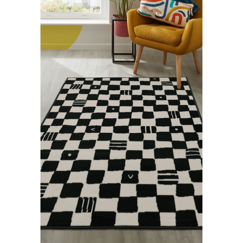 Maestro Chequered Area Rug, Rectangle 120 x 170cm