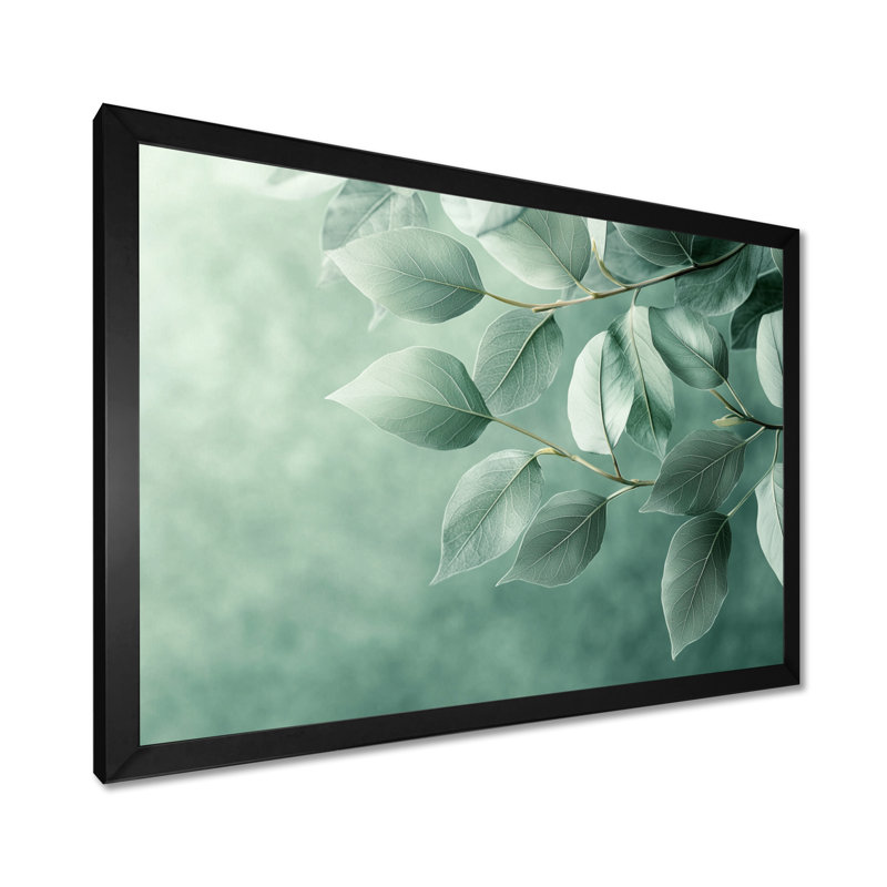Feuilles de jade monochromes luxuriantes I - feuilles, art mural, Reproduction encadrée d'une seule photo, H 30 po x l 40 po