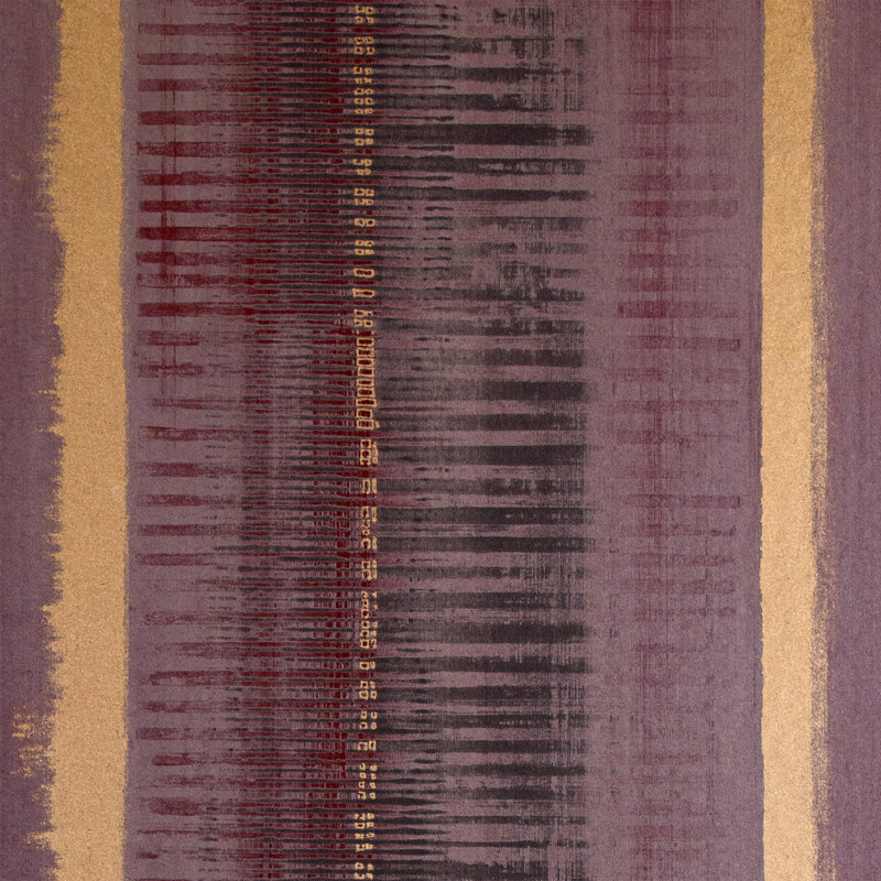 Hermes Smooth Metallic Stripe 10M X 53Cm Wallpaper Roll, Ruby Red