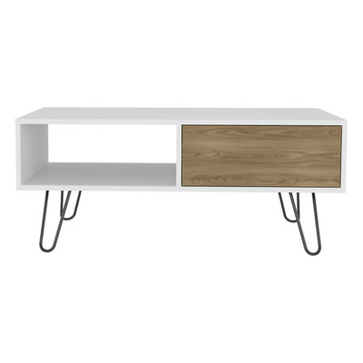 Taylor Coffee Table , Living Room, White/ligth Pine by George Oliver