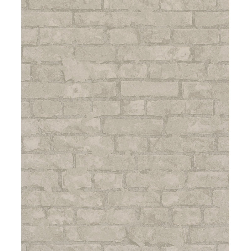 Galerie Terra Brick Design Eco Clay Wallpaper, Grey