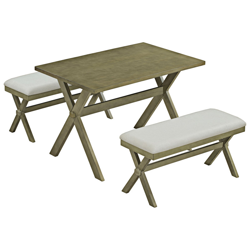 4 - Person Four Leg Dining Set, Green, Green