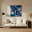 Sports, gymnastique rythmique, art mural en métal bleu-1436486006