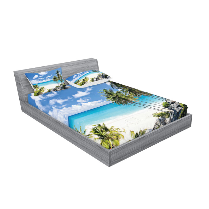 Multicolore ensemble de draps et taies décoratives Ambesonne, Ensemble de draps pour grand lit + 1 drap-housse +