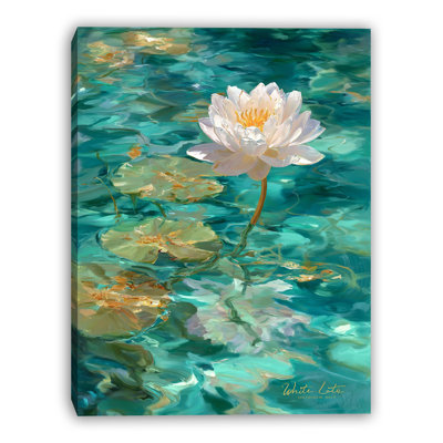 White Lotus Serenity Wrapped Canvas Wall Art