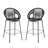 Outdoor Patio Faux Wicker Barstool Set Of 2 With Ergonomic Design And Weather-Resistant PE Construction.-254394818