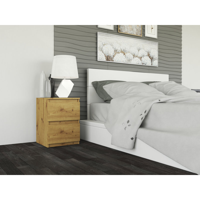 Delancey 30 cm W Bedside Table, Artisan Oak