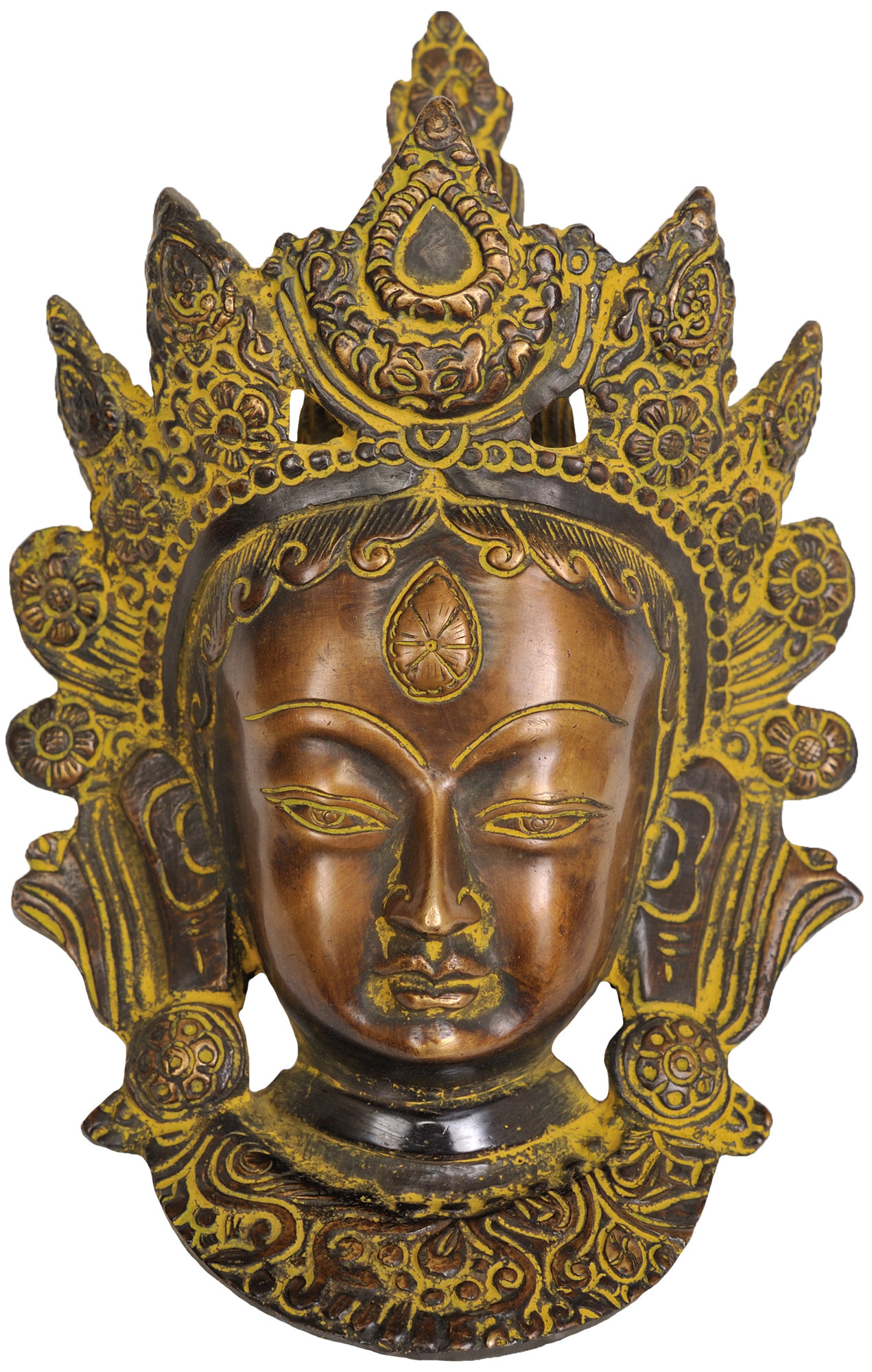 Bungalow Rose 7" Goddess Tara Wall Hanging Mask (Tibetan Buddhist Deity