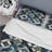 Grey And Teal Matrix Grid Box Stitch Geometric Shapes Duvet Cover-836480206