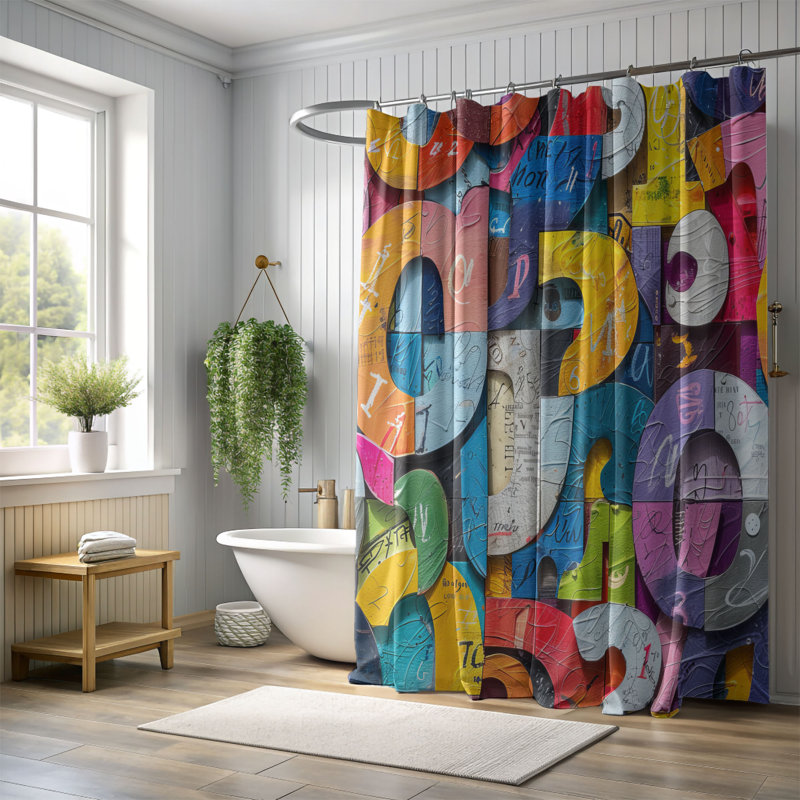 Rideau de douche Fun Merge - Premium, H 74 po x l 71 po