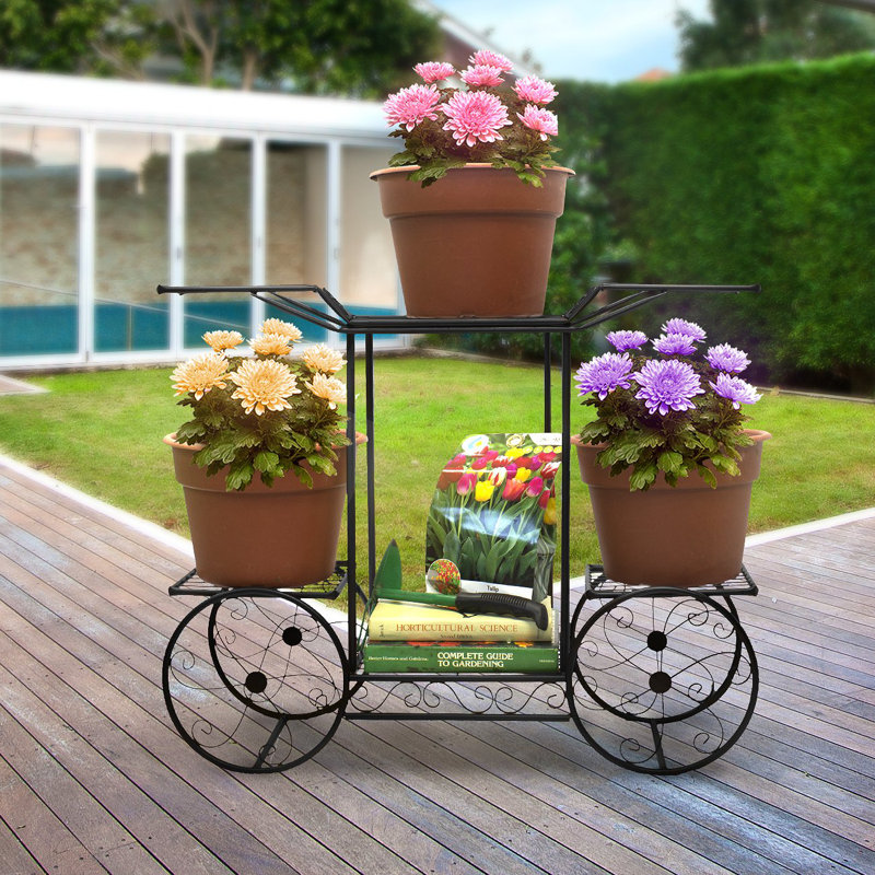 Black Iron 6-Tier Parisian Style Plant Display Cart