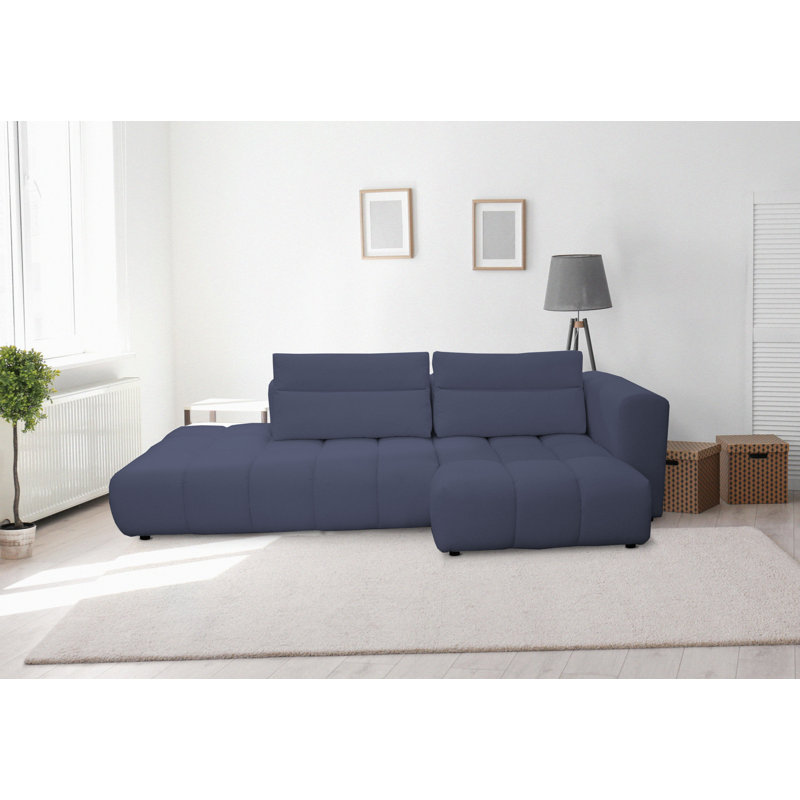 4 Seater Sofa & Chaise, Navy, Right Hand Facing