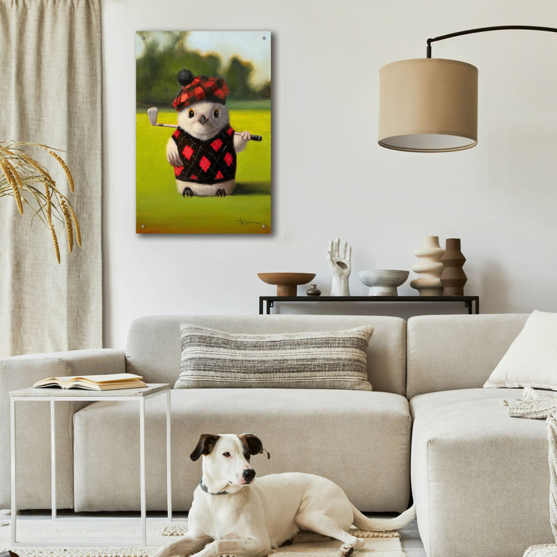  «Birdie Swing» par Lucia Heffernan, art mural en verre acrylique, 24 po x 36 po, H 36 po x l 24 po