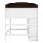 Lit mezzanine simple avec rangement pour tête de lit à DEL, lit mezzanine en bois avec armoire de rangement et garde-robe, garde-corps pour garçons et filles-1514531846