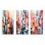 Multicolore cubique gratte-ciel urbain - ensemble de 3 décorations murales en métal gratte-ciel-951400203