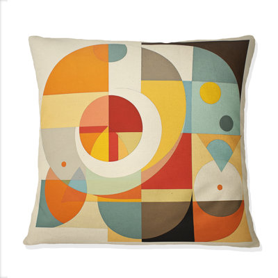Synchronicities Midcentury Elegant Retro Art V - Abstract Midcentury Printed Throw Pillow