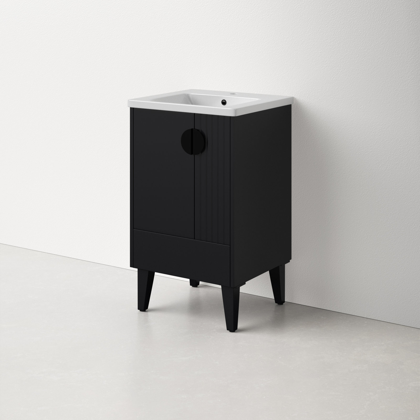 Saimah 20'' Single Bathroom Vanity, Black, Black