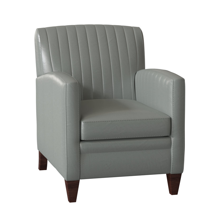 Barnabus Leather Club Chair, Outsider Raven Genuine Leather, Mahogany