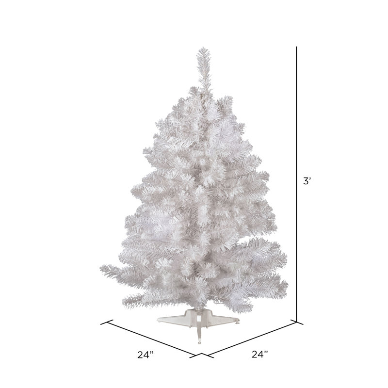 Crystal White 3' H Artificial Pine Christmas Tree