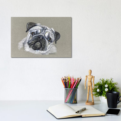 Pug by Jennifer Redstreake - Wrapped Canvas Painting