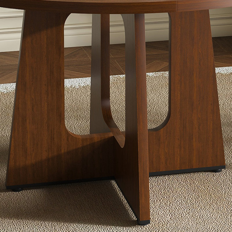 Table de salle à manger ronde pour 4 tables de cuisine de ferme avec finition grain de bois H 29,92 po x l 47,24 po