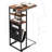 C Shaped End Table for Couch, C Shaped Side Table with Storage Bag, C Table for Sofa with 2 Storage Shelf, Black With Socket-1482084751