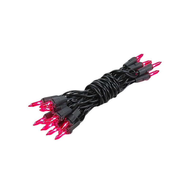 Mini-chaîne 20 ampoules pour l’extérieur 8,5' Pitman, Rose, Noir