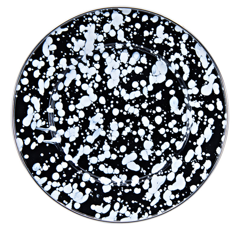 Set of 4 Black Swirl Sandwich Plates