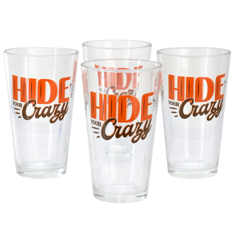Ensemble de 4 verres 16 oz Trinx Hide Your Crazy