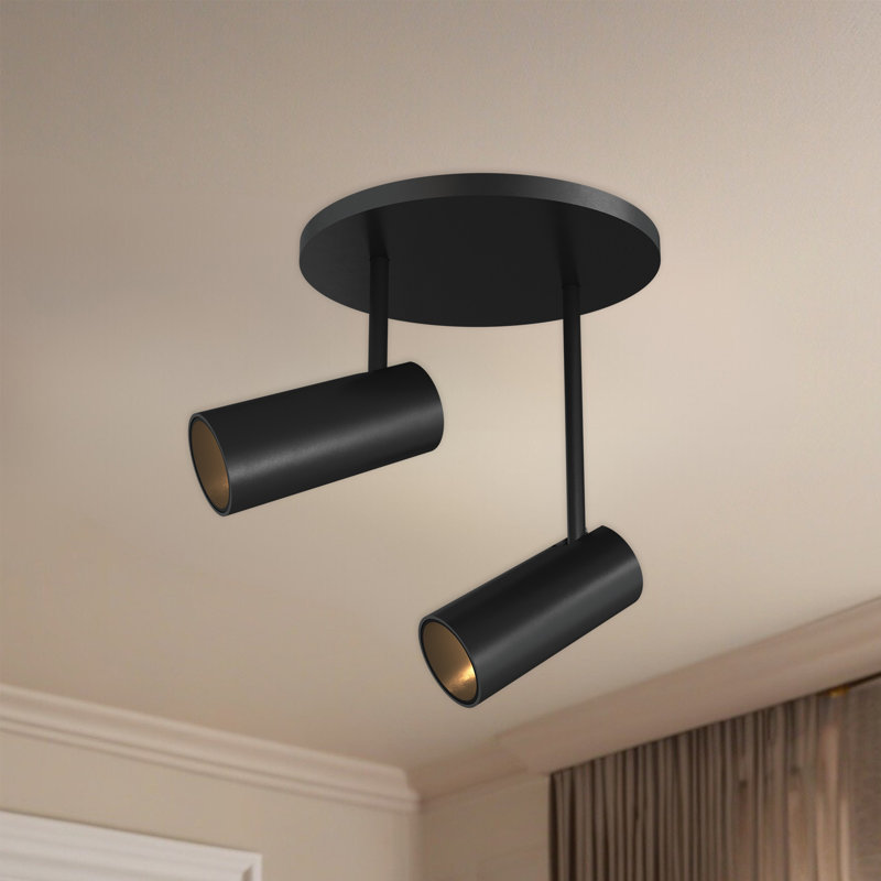 2 - Light LED Spotlight, Black, 5" H x 4.75" W x 4.75" D