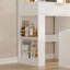 Table de coiffeuse élégante avec miroir à DEL, lumières, rangement et station de charge pour les chambres modernes-68513471