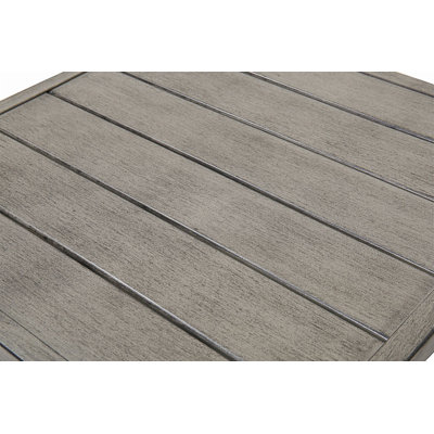 Weather-Resistant Outdoor Folding Iron Dining Table with Slatted Top for Patio and Garden Use