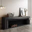 Meuble télé avec foyer en bois de hêtre massif blanc / noir clair-129164476-129164478
