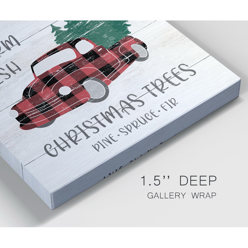 «Farm Fresh Christmas», reproduction d'art textuel sur toile tendue, H 32 po x l 32 po x P 1 po