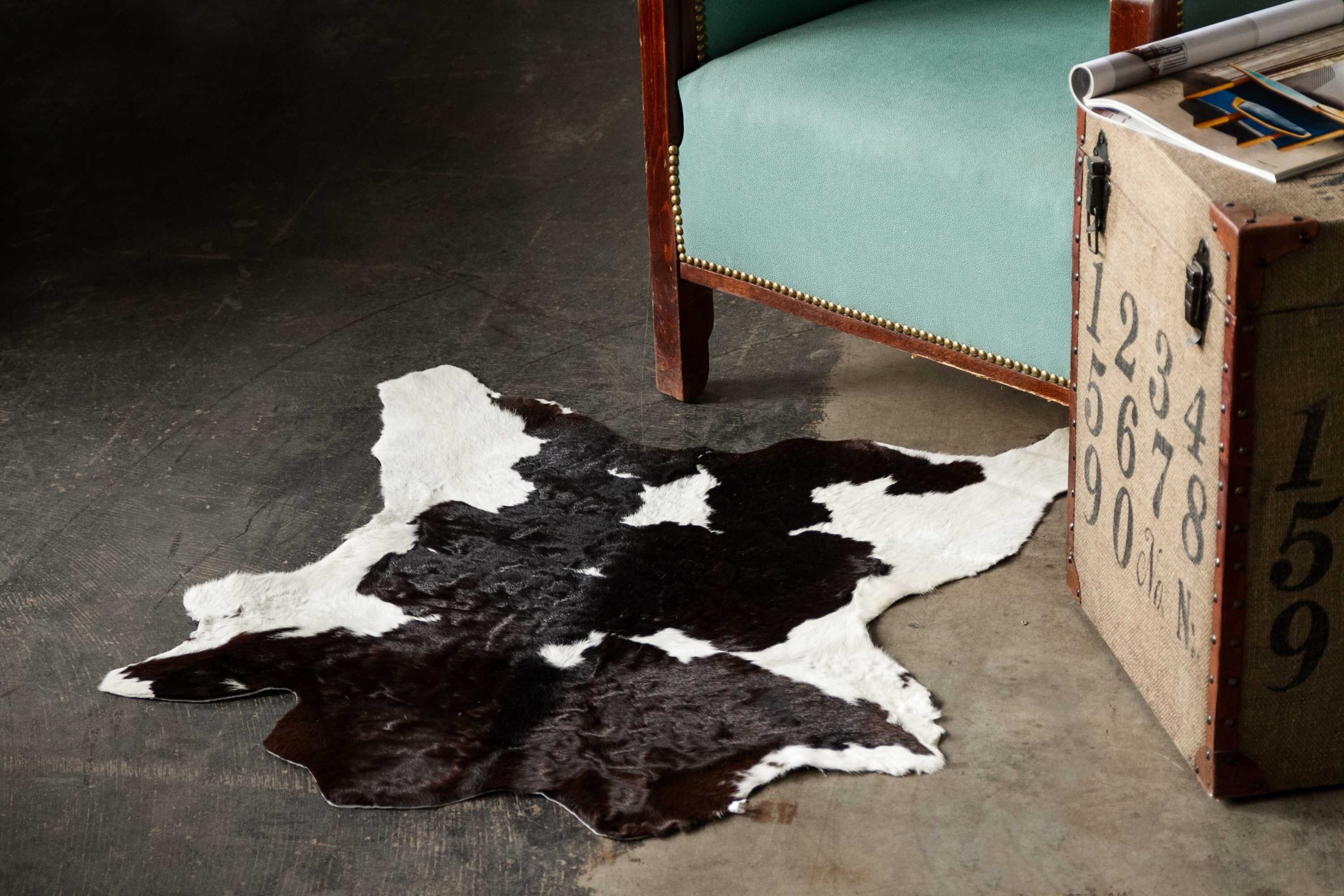 Union Rustic Coggins Cowhide Black/White Area Rug & Reviews Wayfair