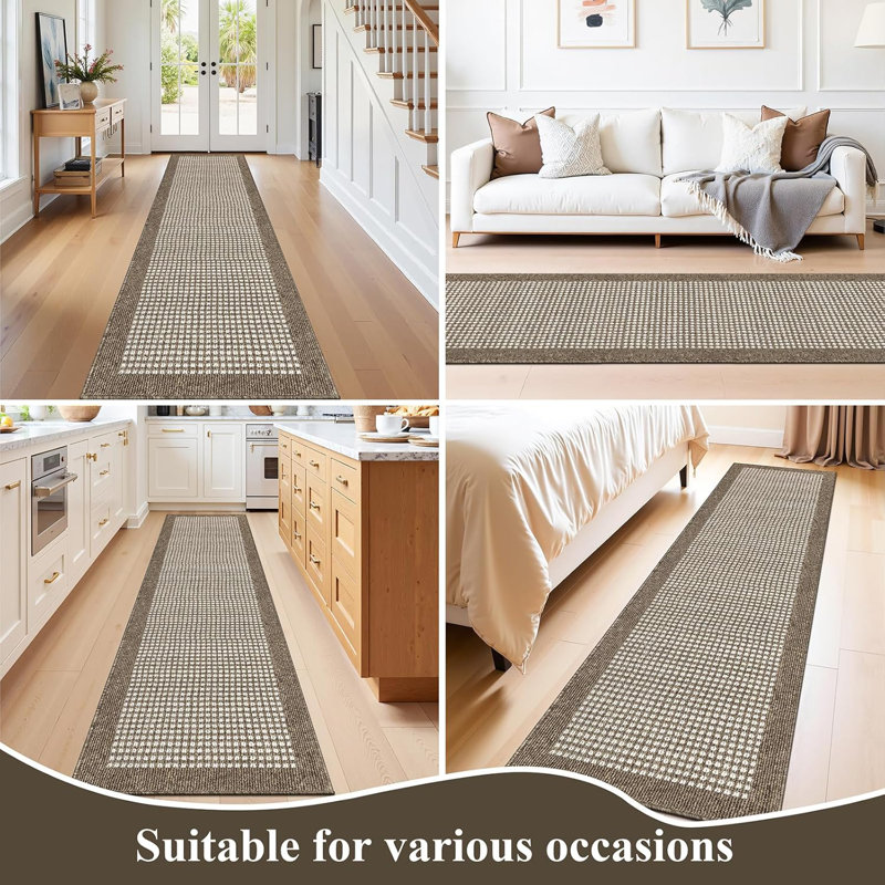 Area Rug, Runner 2' x 8', Brown