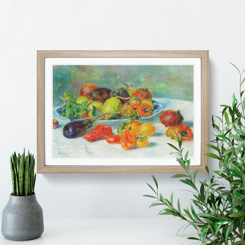 Still Life with Fruits Vol.4 by Pierre-Auguste Renoir - Picture Frame Painting, Oak Framed, 36cm H x 48cm W x 2cm D