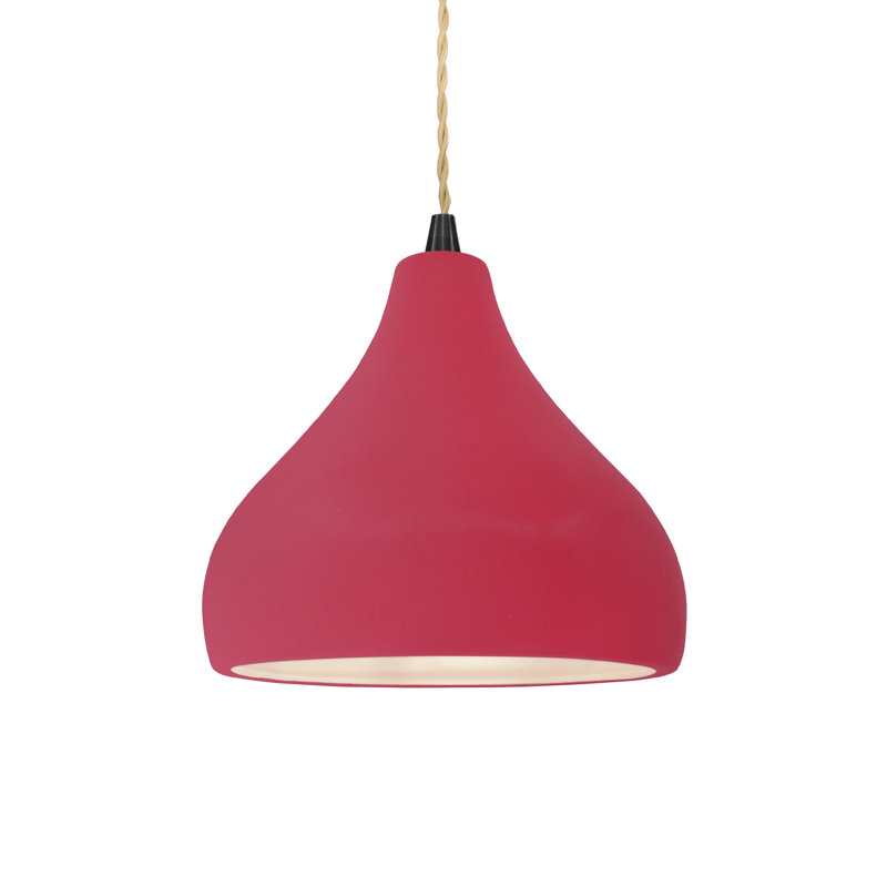 Luminaire suspendu à 1 lumière Meydan, H 7,25 po x l 8 po x P 8 po, Cerise, Noir mat