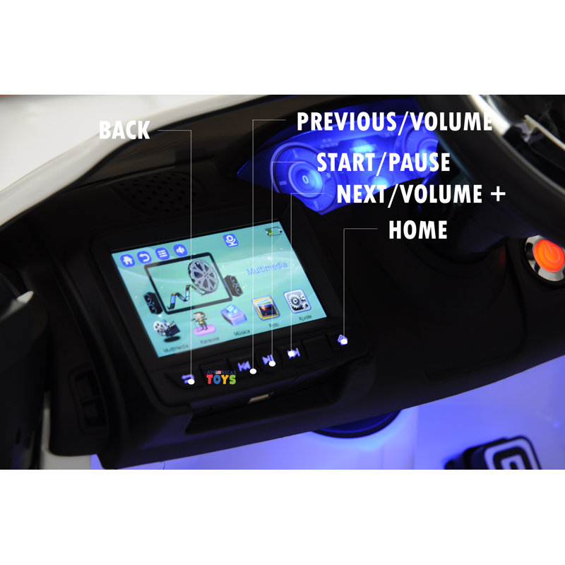 White 12V Maserati Alfieri Ride-On Car with Remote Control