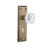 New York Plate with Decorative Keyhole and Crystal Meadows Knob