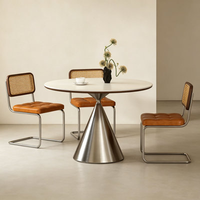 Mid-Century Round Sintered Stone Table