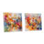 «Colorful Transformations Of Flow I» - Ensemble de 2 art mural en acrylique à encre liquide abstraite-702615979