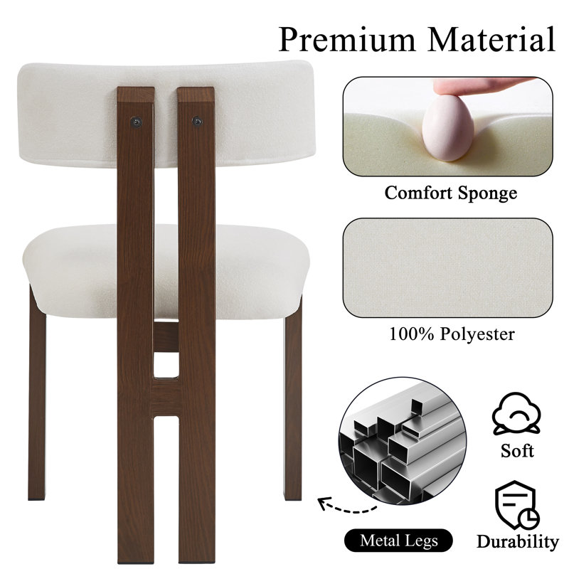 Ensemble de salle à manger à piédestal avec chaise rembourrée, Brun, Blanc, Blanc