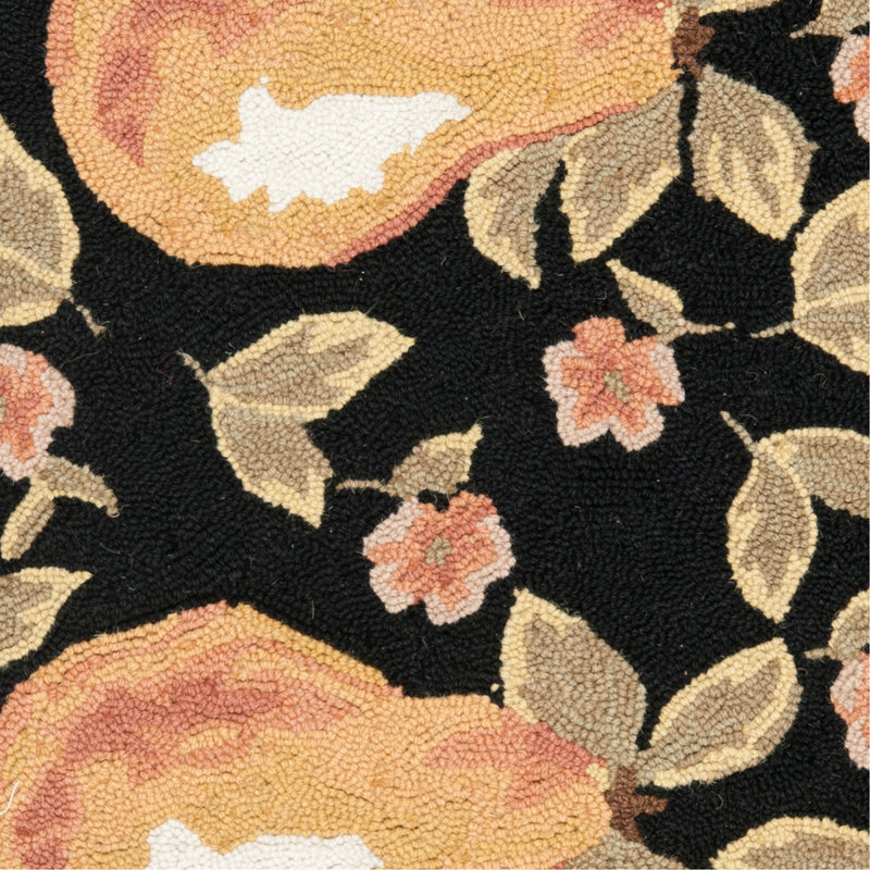 Kinchen Hand Hooked Wool Pile Floral Rug, Runner 2'6" x 10'