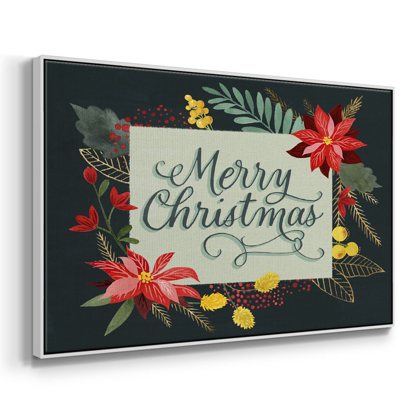 Bright Christmas Night I, H 17 po x l 25 po x P 2 po, Toile encadrée flottée blanche, Non