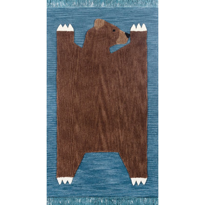 Rectangle Animal Print Handmade Wool Rug