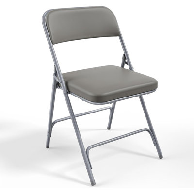 1Pc Fully Assembled Thick-Padded PU Folding Chair, 17.7"X19.7"X30.7"
