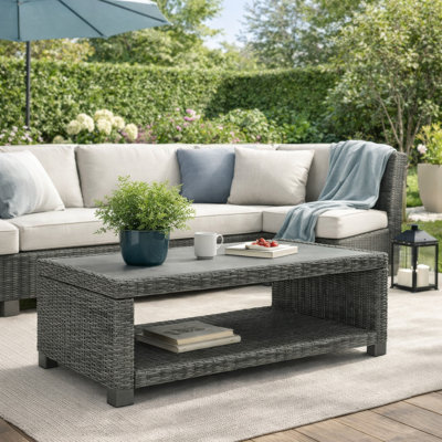 Table basse d'extérieur L 26,63 po x l 49,75 po Kieger