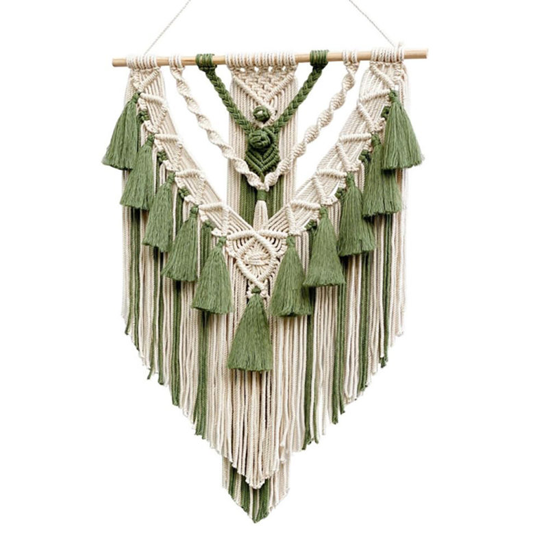 Décoration murale Boho Macrame, Vert