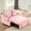 Lit moderne rose pliable avec dossier réglable, port, cendrier et support de téléphone rotatif, support en velours, support-1542343019